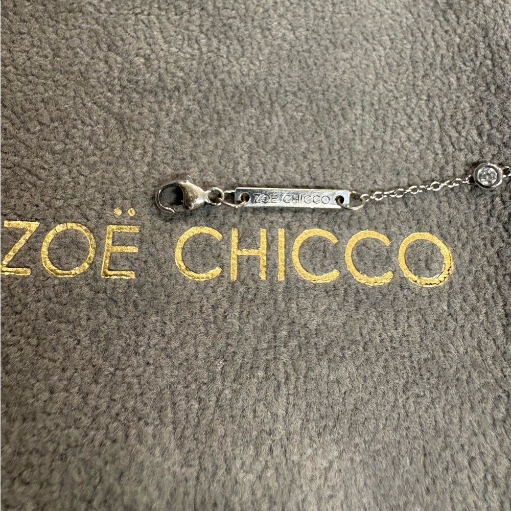 Zoe Chicco 14k White Gold Station Bracelet with Bezel Diamonds - Picture 4 of 6